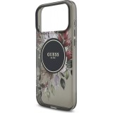 iPhone 17 Pro Max Case Hülle - Guess IML Blumen mit Handgelenk-Kette, kompatibel mit MagSafe elegante und trendige Schutzhülle - Schwarz
