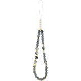 iPhone 17 Pro Max Case Hülle - Guess IML Blumen mit Handgelenk-Kette, kompatibel mit MagSafe elegante und trendige Schutzhülle - Schwarz