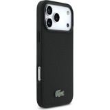 Coque iPhone 17 Pro Max - Lacoste Iconic Petit Pique MagSafe avec portefeuille magnétique - Noir