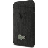 Coque iPhone 17 Pro Max - Lacoste Iconic Petit Pique MagSafe avec portefeuille magnétique - Noir