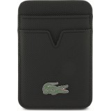 Coque iPhone 17 Pro Max - Lacoste Iconic Petit Pique MagSafe avec portefeuille magnétique - Noir