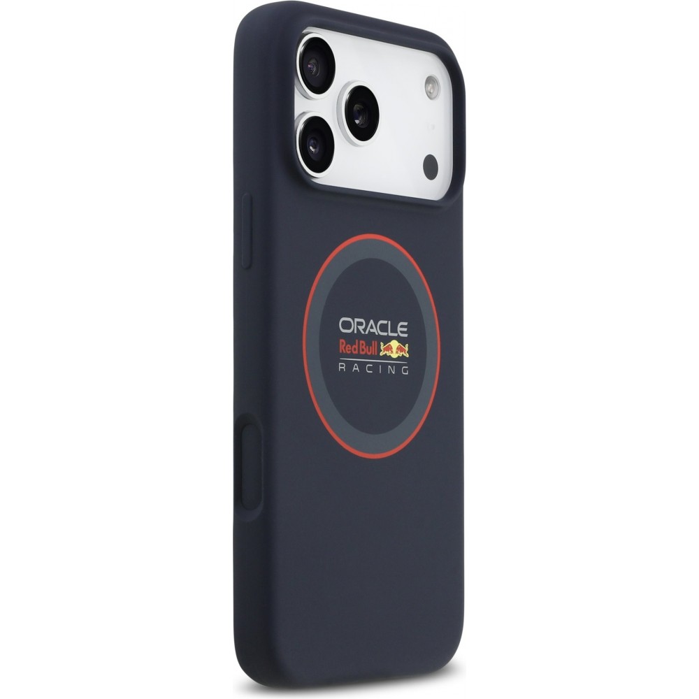Coque iPhone 17 Pro Max - Red Bull Racing MagSafe en silicone avec anneau rouge - Bleu