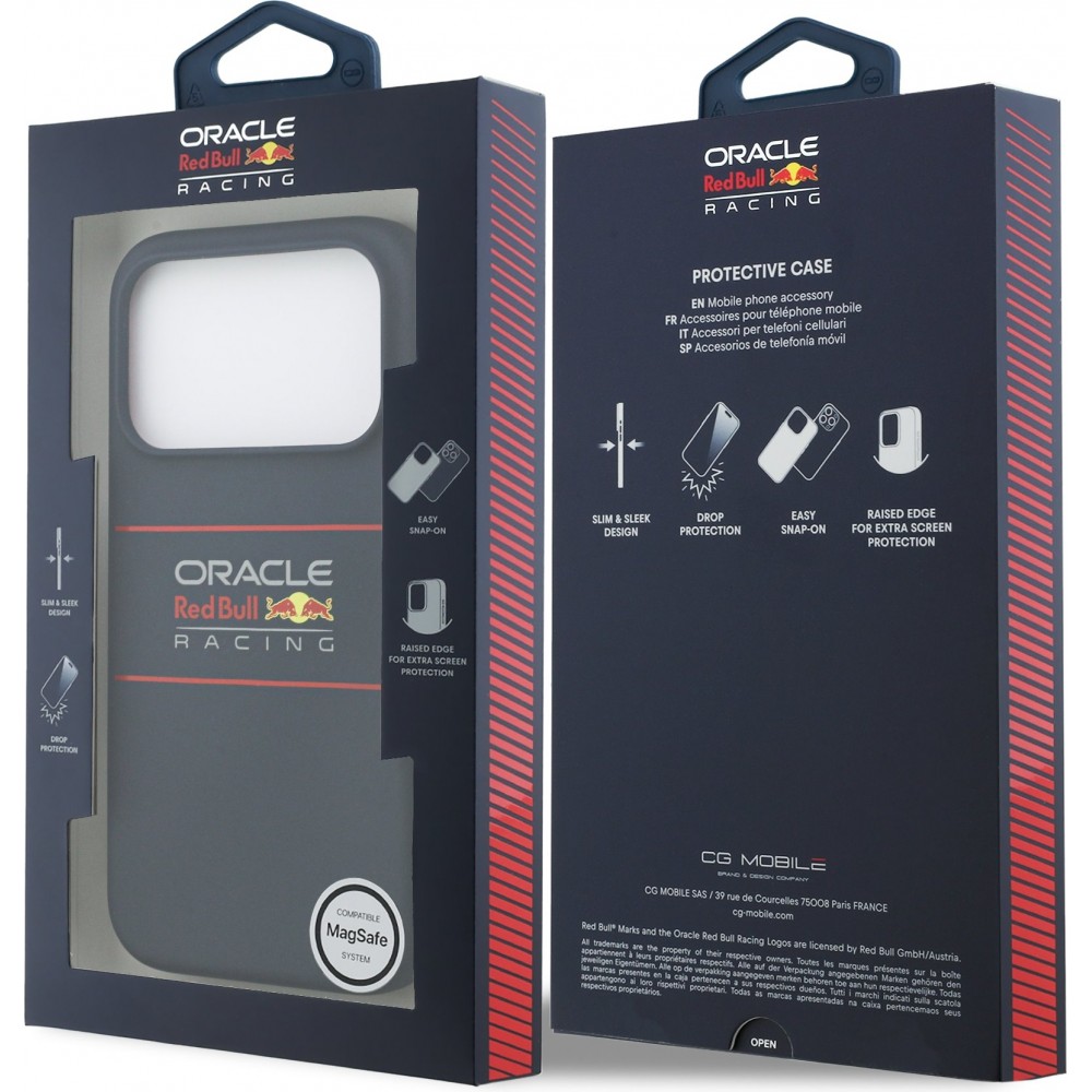 Coque iPhone 17 Pro Max - Red Bull Silicone Horizontal Centered Logo MagSafe - Bleu