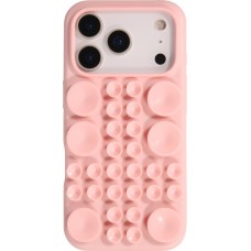 Coque iPhone 17 Pro Max - Murale ventouse pastel avec fixation sur surfaces - Rose