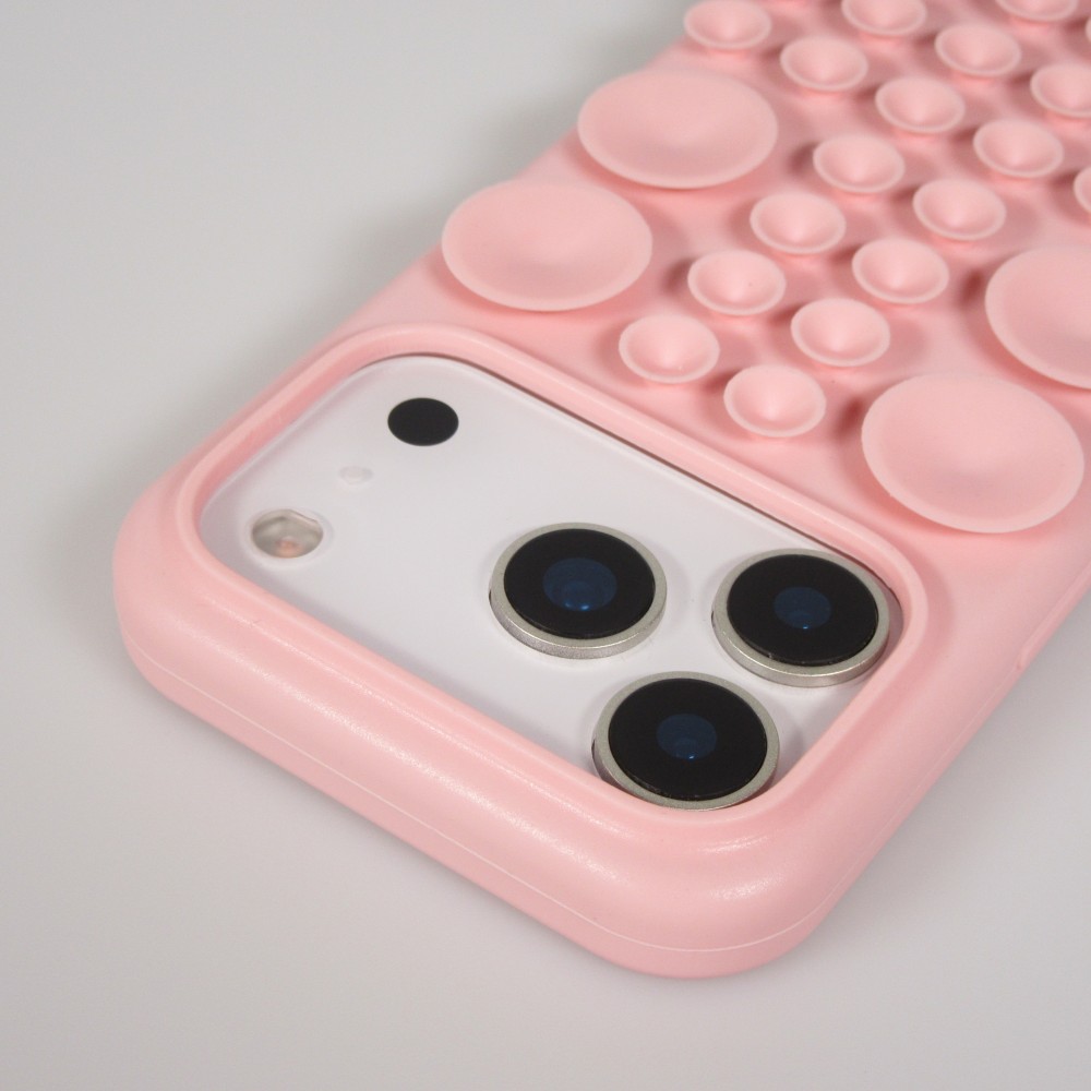 Coque iPhone 17 Pro Max - Murale ventouse pastel avec fixation sur surfaces - Rose