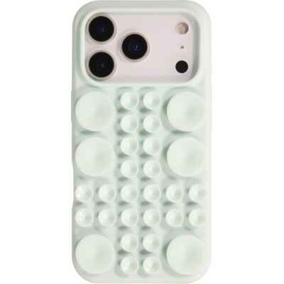 Coque iPhone 17 Pro - Murale ventouse pastel avec fixation sur surfaces - Vert menthe