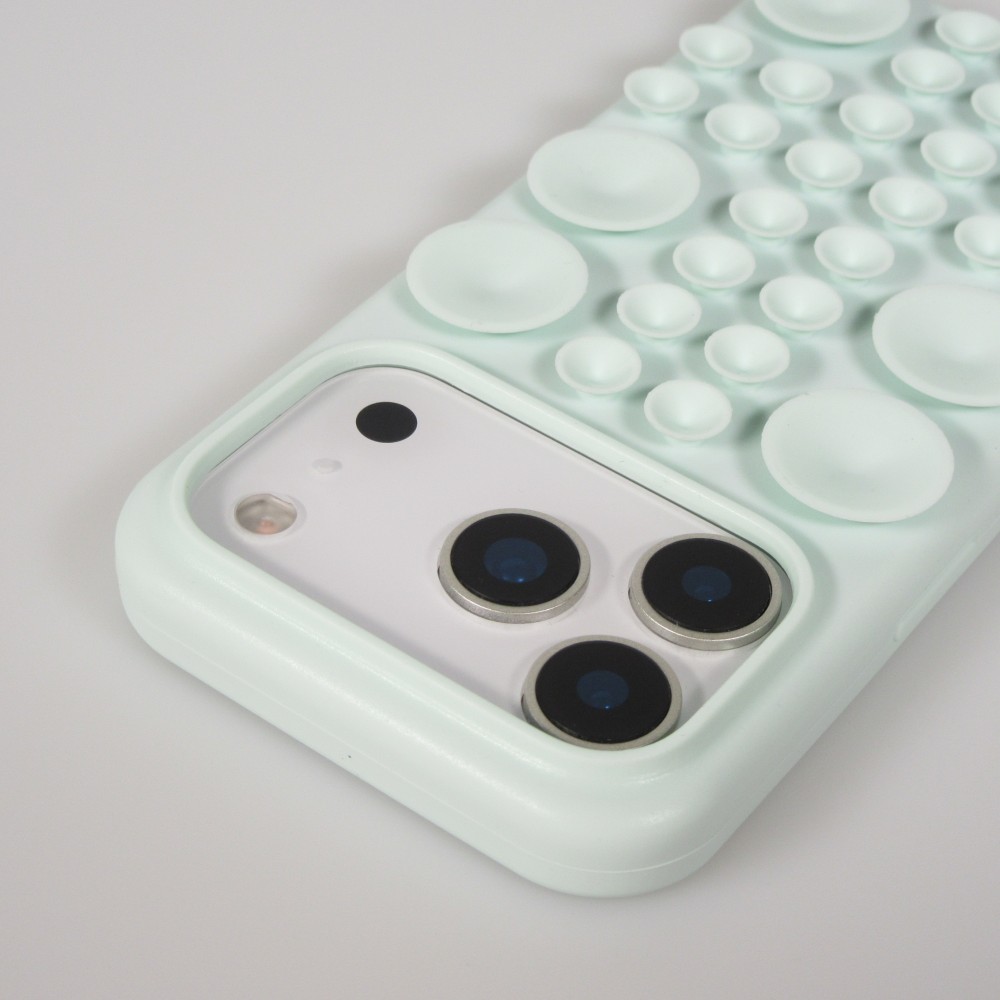 Coque iPhone 17 Pro Max - Murale ventouse pastel avec fixation sur surfaces - Vert menthe