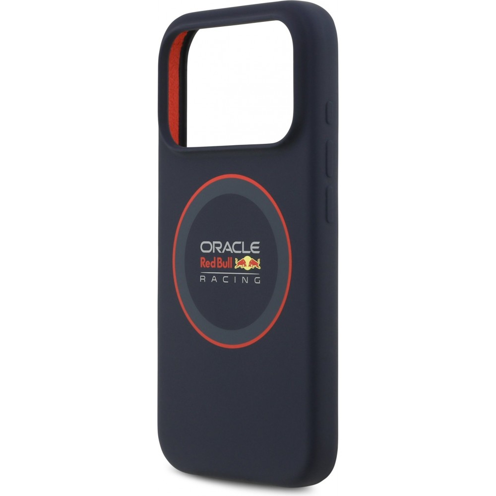 Coque iPhone 17 Pro - Red Bull Racing MagSafe en silicone avec anneau rouge - Bleu
