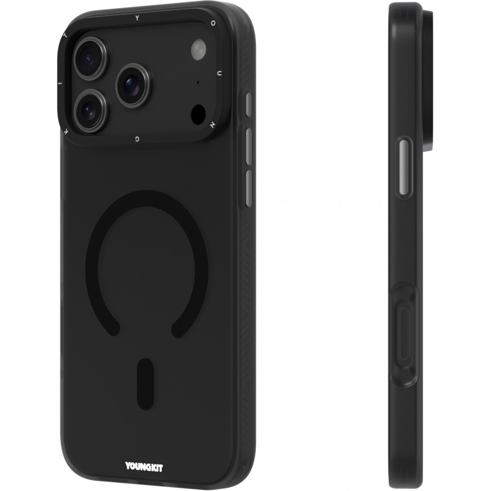 iPhone 17 Pro Case Hülle - Youngkit Hidden Sand MagSafe - Schwarz