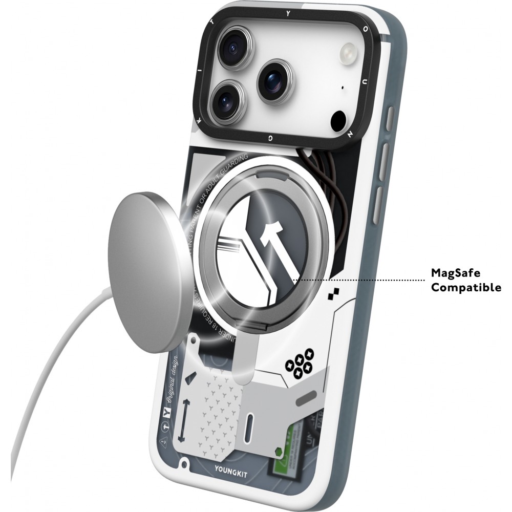 Coque IPhone 17 Pro Max Avec Anneau Rotatif 360° Et Support - Compatible MagSafe, Bouton Contrôle Caméra, Finition Mate
