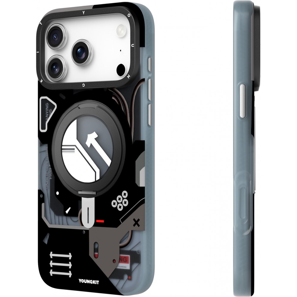 Coque iPhone 17 Pro Max - Youngkit Starship avec anneau stand 360° MagSafe - Noir
