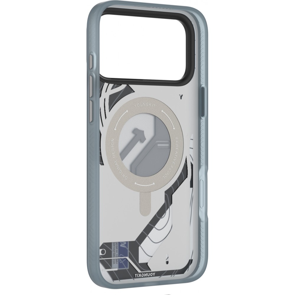 Coque iPhone 17 Pro Max - Youngkit Starship avec anneau stand 360° MagSafe - Noir