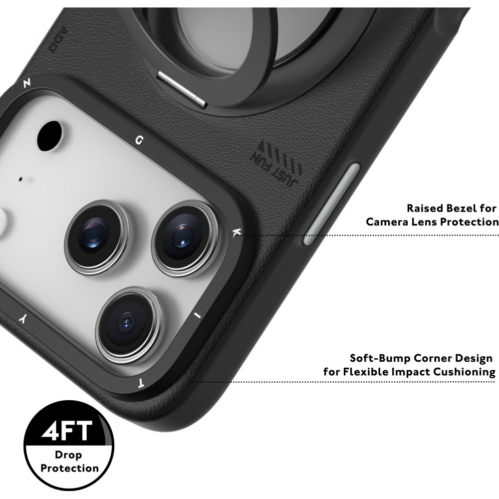 iPhone 17 Pro Max Case Hülle - Youngkit Technologie Leder 360° Drehständer MagSafe - Braun