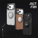 iPhone 17 Pro Max Case Hülle - Youngkit Technologie Leder 360° Drehständer MagSafe - Braun