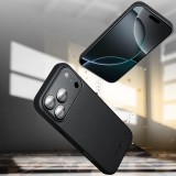 Coque iPhone 17 - Qialino cuir véritable (compatible MagSafe) - Noir