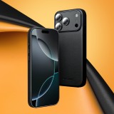 Coque iPhone 17 - Qialino cuir véritable (compatible MagSafe) - Noir