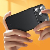 Coque iPhone 17 - Qialino cuir véritable (compatible MagSafe) - Noir