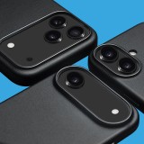 Coque iPhone 17 - Qialino cuir véritable (compatible MagSafe) - Noir