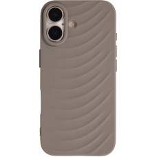 iPhone 17 Case H&uuml;lle - Wellenstruktur aus flexiblem Silikon im originalen minimalistischen Stil - Grau