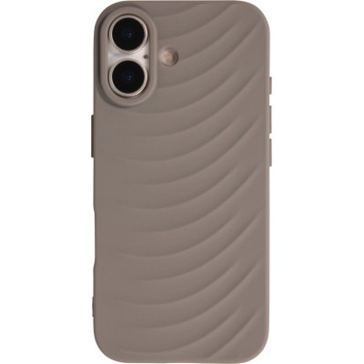 iPhone 17 Case H&uuml;lle - Wellenstruktur aus flexiblem Silikon im originalen minimalistischen Stil - Grau
