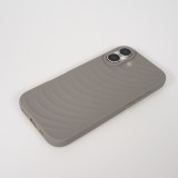 iPhone 17 Case H&uuml;lle - Wellenstruktur aus flexiblem Silikon im originalen minimalistischen Stil - Grau