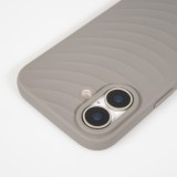 iPhone 17 Case H&uuml;lle - Wellenstruktur aus flexiblem Silikon im originalen minimalistischen Stil - Grau