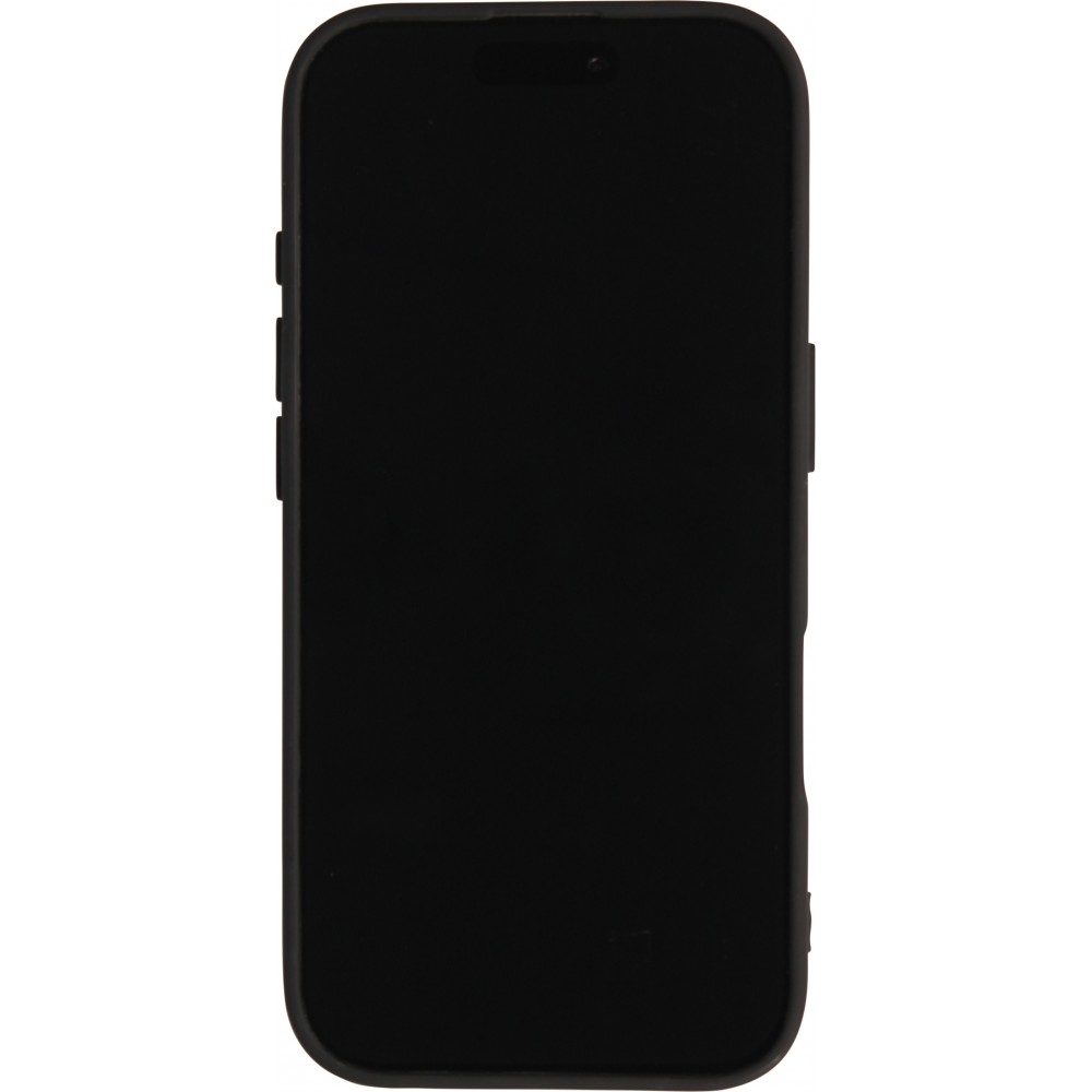 Coque iPhone 17 - Relief ondulé en silicone souple style original et minimaliste - Noir