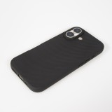 Coque iPhone 17 - Relief ondulé en silicone souple style original et minimaliste - Noir