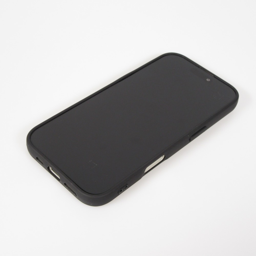 Coque iPhone 17 - Relief ondulé en silicone souple style original et minimaliste - Noir