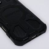 Coque iPhone 17 - Style blind&eacute; Bibercas protection militaire ultra r&eacute;sistante confort maximal et MagSafe - Noir