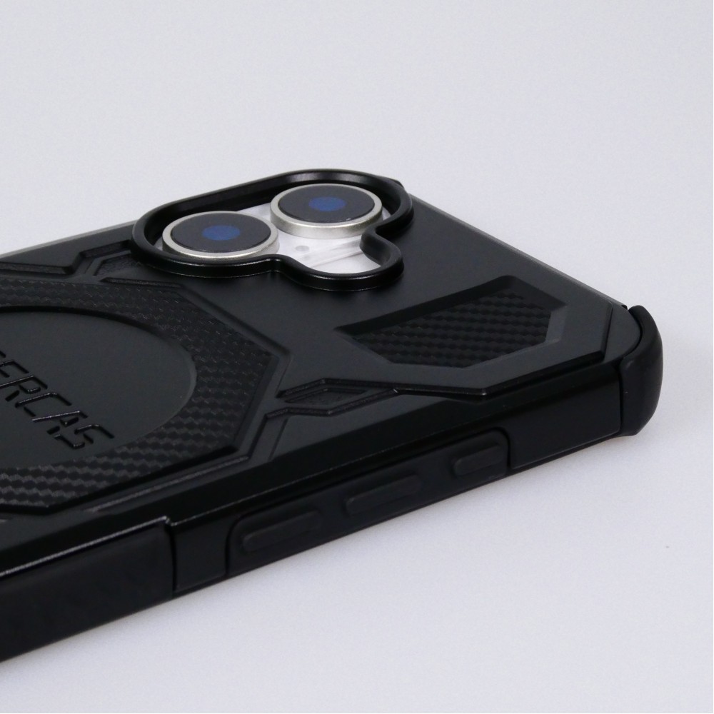 Coque iPhone 17 - Style blind&eacute; Bibercas protection militaire ultra r&eacute;sistante confort maximal et MagSafe - Noir