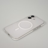 Coque iPhone 17 - Transparent MagSafe design ray&eacute; avec finitions lat&eacute;rales - Blanc
