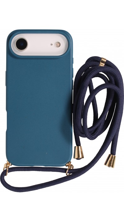iPhone Air Case Hülle - Bio Eco-Friendly Vegan mit Handykette Necklace blau