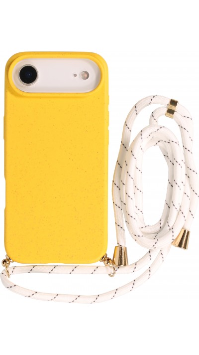 Coque iPhone Air - Bio Eco-Friendly nature avec cordon collier jaune