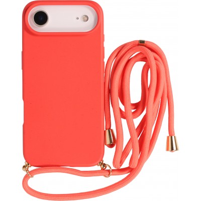 iPhone Air Case Hülle - Bio Eco-Friendly Vegan mit Handykette Necklace - Rot