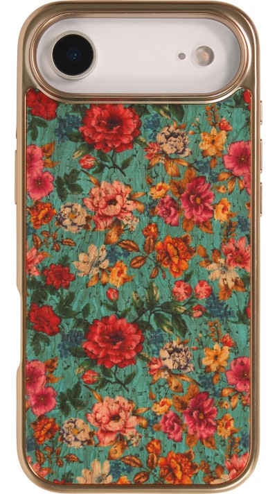 Coque iPhone Air - Fleurs vintage avec une texture en liège légère et élégante - Bleu Coque iPhone Air - Fleurs vintage avec une texture en liège légère et élégante - Bleu