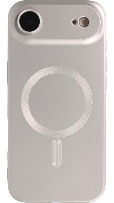 Coque iPhone Air - Gel souple avec vitre de protection caméra MagSafe - Argent