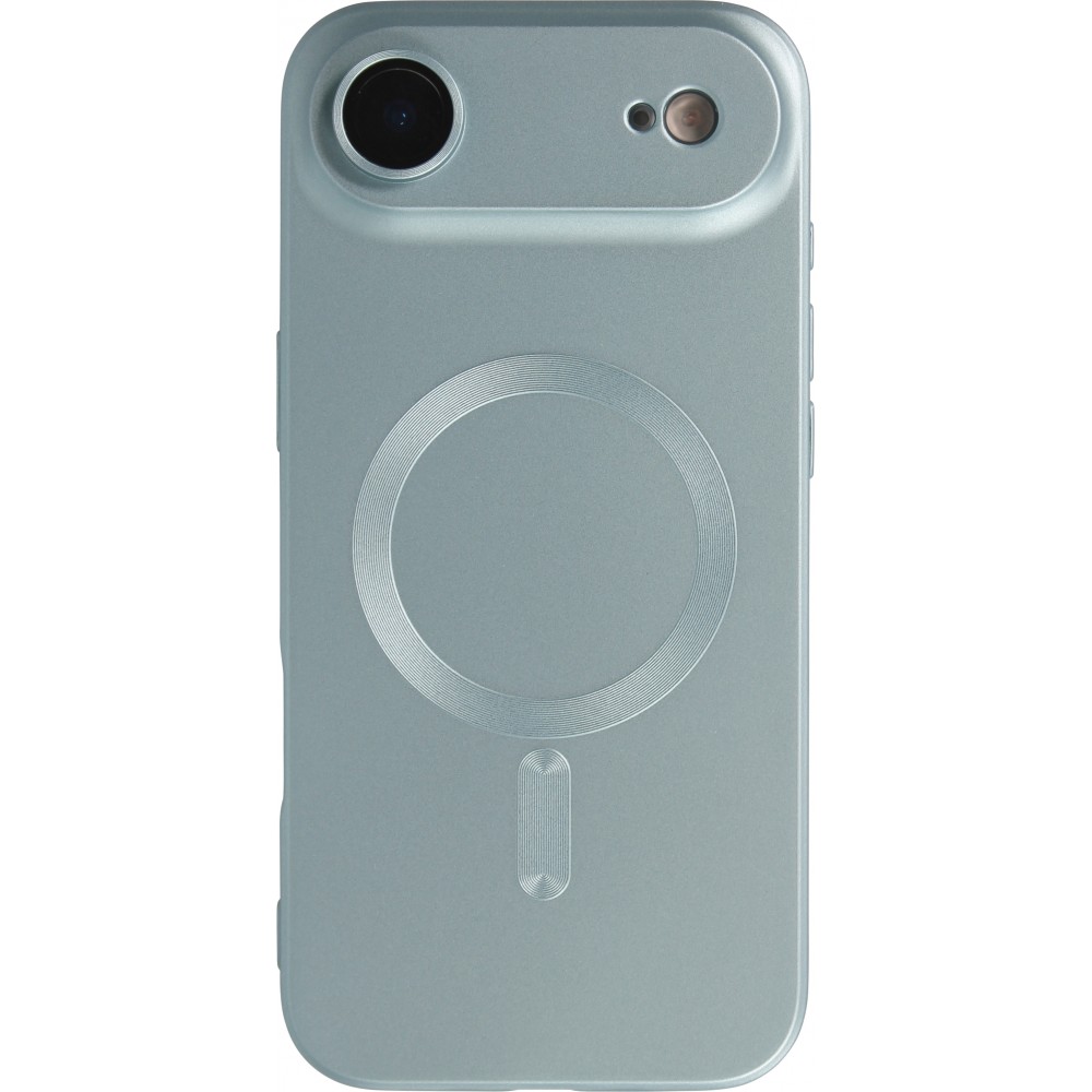 Coque iPhone Air - Gel souple avec vitre de protection caméra MagSafe - Bleu