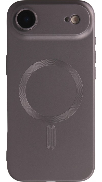 iPhone Air Case Hülle - Gummi weich mit Kameraschutzglas MagSafe - Dunkelgrau