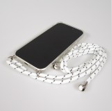 Hülle iPhone Air - Gummi transparent mit Seil - Weiss gefleckt