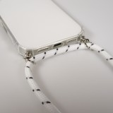 Hülle iPhone Air - Gummi transparent mit Seil - Weiss gefleckt