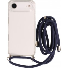 Hülle iPhone Air - Gummi transparent mit Seil blau