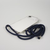 Hülle iPhone Air - Gummi transparent mit Seil blau