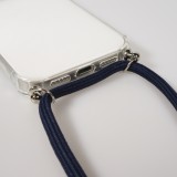 Hülle iPhone Air - Gummi transparent mit Seil blau