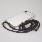 Coque iPhone Air - Gel transparent avec lacet - Gris
