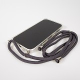 Coque iPhone Air - Gel transparent avec lacet - Gris