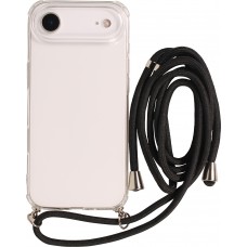 Coque iPhone Air - Gel transparent avec lacet - Noir