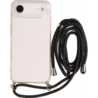 Coque iPhone Air - Gel transparent avec lacet - Noir