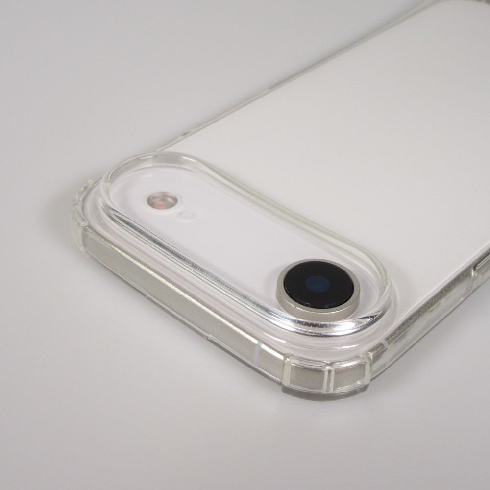 Hülle iPhone Air - Gummi transparent mit Seil rosa - Gold