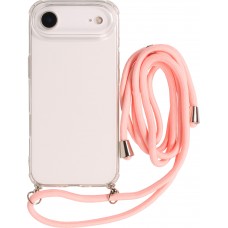 Coque iPhone Air - Gel transparent avec lacet - Rose
